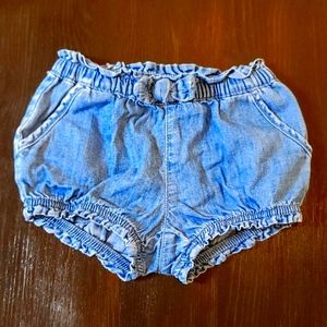 Baby gap denim shorts, blue denim, Size 3-6 months